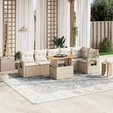 vidaXL 7-dijelni set vrtnih sofa od poliratana s jastucima bež | shoptok.hr