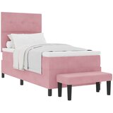  Krevet s opruga kutije s jastukom Ružičasta 190 x 90 cm Baršun | shoptok.hr