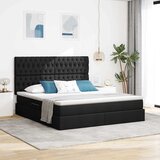  s madracem i skladištem Crna 180 x 200 cm tkanina | shoptok.hr