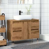 vidaXL Kopalniška omarica artisan hrast 80x33x60 cm inženirski les | Shoptok.si