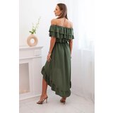 Kesi Włoski Women's off-the-shoulder dress with a longer back khaki | shoptok.hr