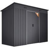 Hoggar Spremište Oulu Dark (Vanjska širina uklj. krovni prevjes: 238 cm, Vanjska dubina uklj. krovni prevjes: 130 cm, Čelik, Siva) | shoptok.hr