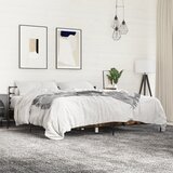 Maison Chic Posteljni okvir - Dvoposteljna postelja - Zakonska postelja dimljeni hrast 180x200 cm inž. les in kovina-J5017, (21759291) | Shoptok.si
