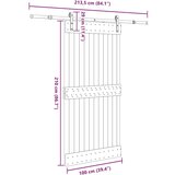  Klizna vrata s priborom za montažu 100x210 cm masivna borovina | shoptok.hr
