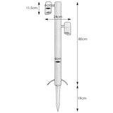 Markslöjd 108486 - LED spoljna lampa GARDEN24 2xLED/6W/24V 99 cm IP44 crna | Eponuda.com