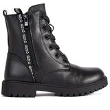 Shelvt Girls' black lace-up ankle boots | shoptok.hr