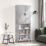  The Living Store Visoka komoda betonsko siva 69,5x34x180 cm inženirski les - Visoka Omara, (21450367) | Shoptok.si