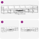  Set vanjskih sofa 7 kom. Bijela i crna | shoptok.hr