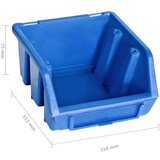 vidaXL 96-dijelni set kutija za pohranu sa zidnim pločama plavo-crni | shoptok.hr