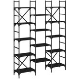 Maison Chic Knjižna omara - Knjižna polica - Knjižni regal črna 127,5x28,5x172,5 cm inženirski les, (21723206) Cene