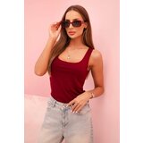 Kesi Włoski Women's strappy blouse with a neckline burgundy | shoptok.hr
