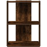 vidaXL Knjižna omara 3-nadstropna dimljen hrast 60x30x80 cm inž. les | Shoptok.si