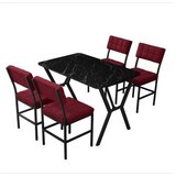 Hanah home Set Trpezarijski sto i 4 stolice Dubai Burgundy Black | Eponuda.com