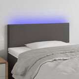 vidaXL LED posteljno vzglavje sivo 100x5x78/88 cm umetno usnje Cene