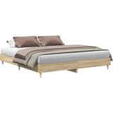 Maison Chic Posteljni okvir - Dvoposteljna postelja - Zakonska postelja brez vzmetnice hrast 180x200 cm inženirski les-J3917, (21769164) | Shoptok.si