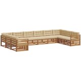  Setovi sofa s jastukom 7 pcs Prirodna i bež Čvrsto drvo akacije | shoptok.hr