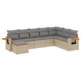  The Living Store Vrtna sedežna garnitura 8-delna z blazinami bež poli ratan - Vrtna Sedežna Garniture, (21449427) | Shoptok.si
