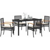  Vrtni set za objed s jastukom 5 pcs Crna Ratan | shoptok.hr