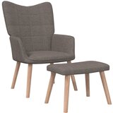  The Living Store Stol za sproščanje s stolčkom taupe blago - Stol Za Sproščanje, (21485248) Cene