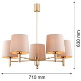 Brilagi Luster na šipci MONTE 5xE27/15W/230V bež/zlatna | Eponuda.com