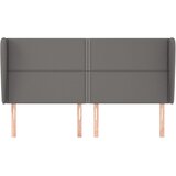  Uzglavlje s ušima sivo 203x23x118/128 cm od umjetne kože | shoptok.hr
