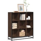 vidaXL Knjižna omara rjavi hrast 97,5x33x107,5 cm inžen. les in kovina | Shoptok.si