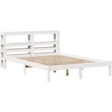 vidaXL Posteljni okvir z vzglavjem bel 120x200 cm trdna borovina, (21292333) | Shoptok.si
