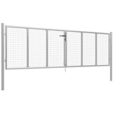 Vrtna vrata od pocinčanog čelika 400x100 cm srebrne boje | shoptok.hr