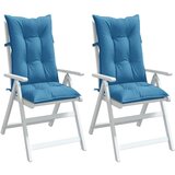 vidaXL Jastuci za stolice 2 kom prošarano plavi 120x50x7 cm od tkanine | shoptok.hr