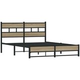Metalni Kovinski posteljni okvir brez vzmetnice sonoma hrast 135x190 cm, (21609929) | Shoptok.si