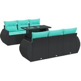  7-dijelni set vrtnih sofa od poliratana s jastucima crni bagrem | shoptok.hr