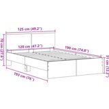  Okvir kreveta s uzglavljem s uzglavljem Crna 120 x 190 cm Drvo | shoptok.hr