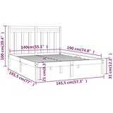  Okvir za krevet od masivnog drva crni 140 x 190 cm | shoptok.hr