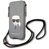 Karl Lagerfeld Torbica za pametni telefon 6,1 palca s saffiano vrvico Model Karl Head, Siva, (21736916) | Shoptok.si