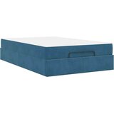 vidaXL Konstrukcija postelje z vzmetnico Modra 120 x 190 cm Žamet | Shoptok.si