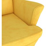 vidaXL Fotelj s stolčkom gorčično rumen žamet | Shoptok.si
