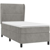 Box spring krevet s madracem svjetlosivi 90x190 cm baršunasti | shoptok.hr