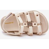 Boto Girls Sandals With Golden Detail Beige Lunessa | Shoptok.si