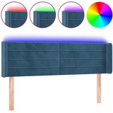 Maison Chic led posteljno vzglavje - vzglavna omarica - nočna omarica temno modro 147x16x78/88 cm žamet, (21711432) Cene