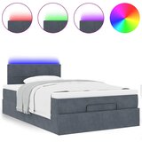  Otomanski krevet s madracem i LED tamnosivi 120x190cm baršun | shoptok.hr