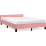 vidaXL Posteljni okvir z vzglavjem roza 120x190 cm žamet | Shoptok.si