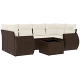  7-dijelni set vrtnih sofa od poliratana s jastucima smeđi | shoptok.hr