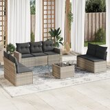 vidaXL 8-dijelni set vrtnih sofa od poliratana s jastucima svjetlosivi Cijene
