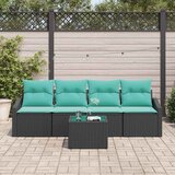  Set sofe s jastukom s jastukom 5 pcs Crna i turkizna poliratan | shoptok.hr
