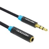 Vention Cotton Braided 3.5mm Audio Extension Cable 1.5M Black | shoptok.hr