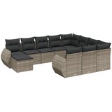  11-dijelni set vrtnih sofa od poliratana s jastucima sivi | shoptok.hr