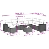  9-dijelni set vrtnih sofa od poliratana s jastucima sivi | shoptok.hr