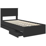  Okvir za krevet Crna 90 x 190 cm Inženjersko Drvo - Crna 90 x 190 cm | shoptok.hr