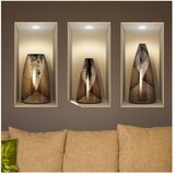 Ambiance set od 3 naljepnice s 3D efektom Wooden Vases | shoptok.hr