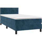Box spring krevet s madracem tamnoplavi 100x200 cm baršunasti | shoptok.hr